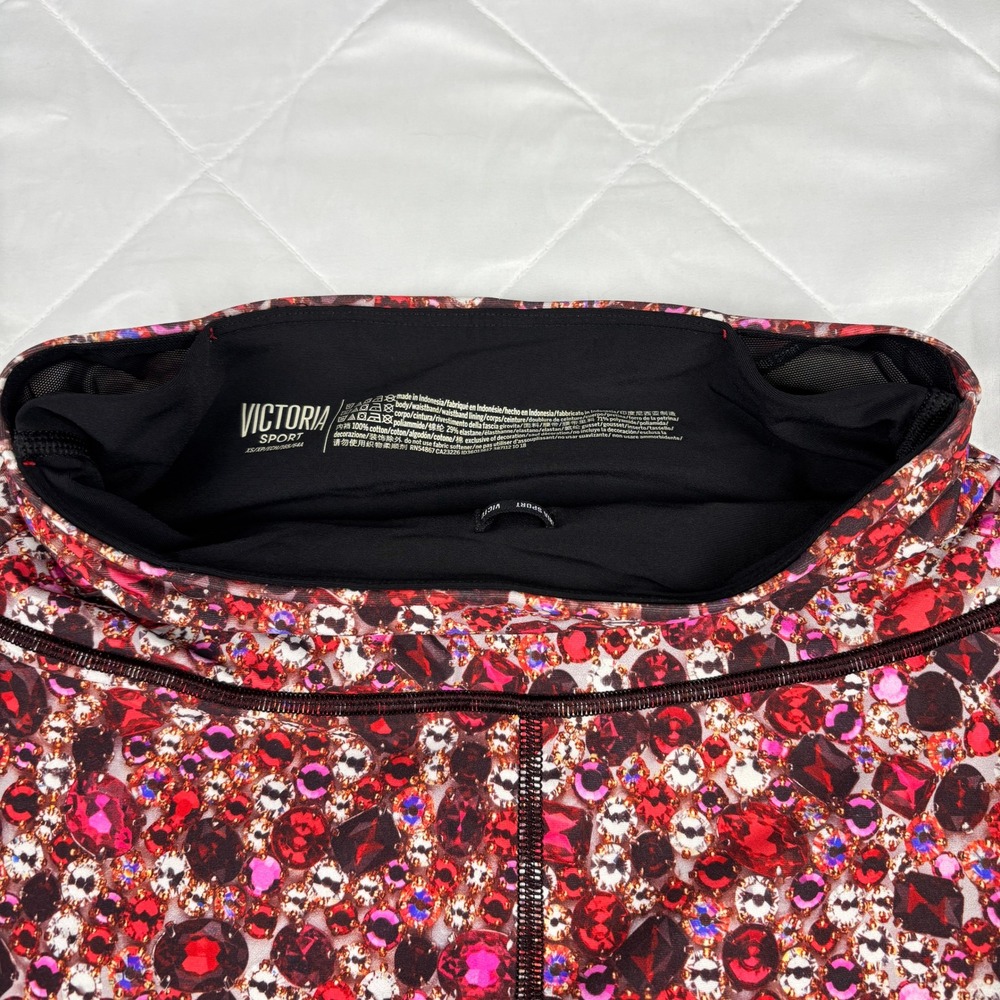 Victoria Sport Gem Print Leggings XS Red Pink Jewel Pattern Yoga Active - Picture 6 of 10